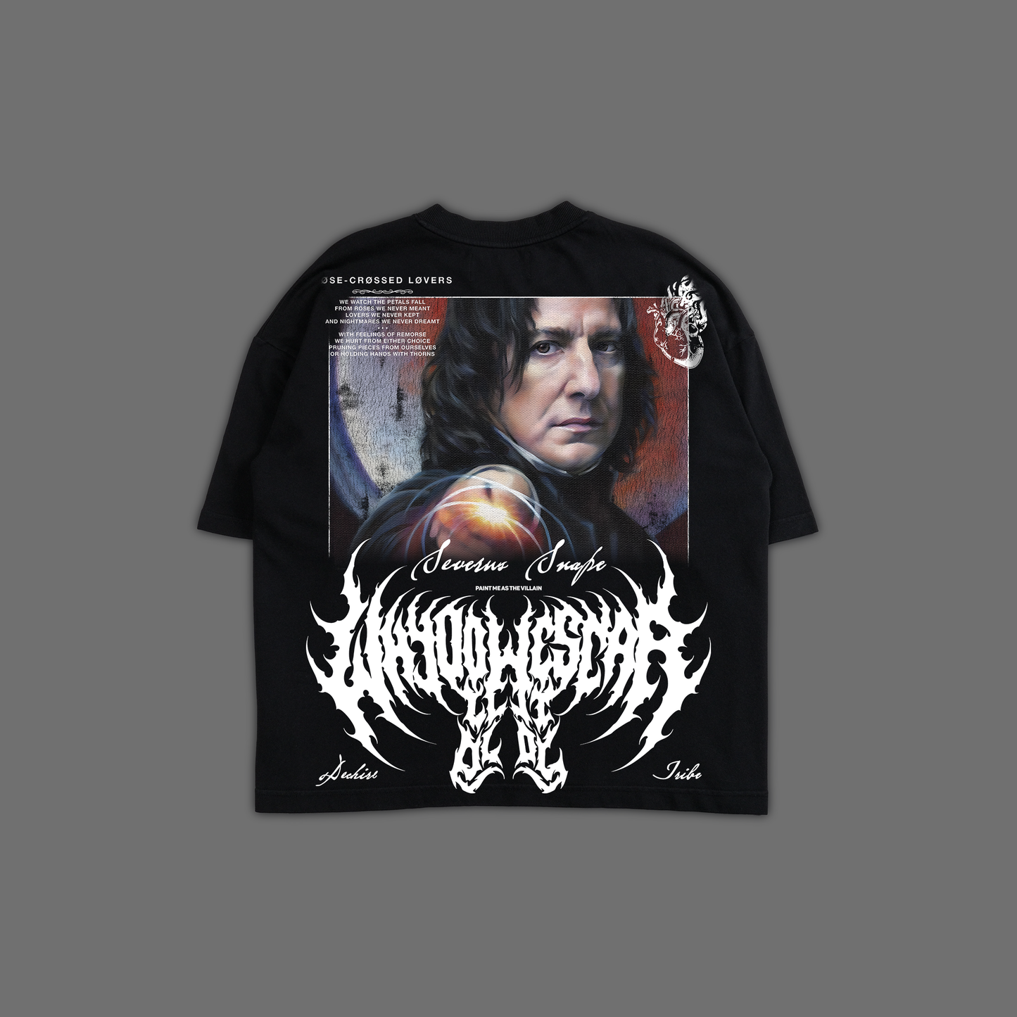 SEVERUS SNAPE | HEART ON FIRE 'TRIBUTE EDITION' OS BOXY TEE IN BLACK