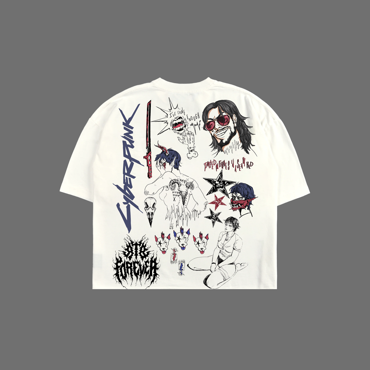 WAKE, THE F**K UP, SAMURAI! 'LIMITED' BOXY TEE IN WHITE