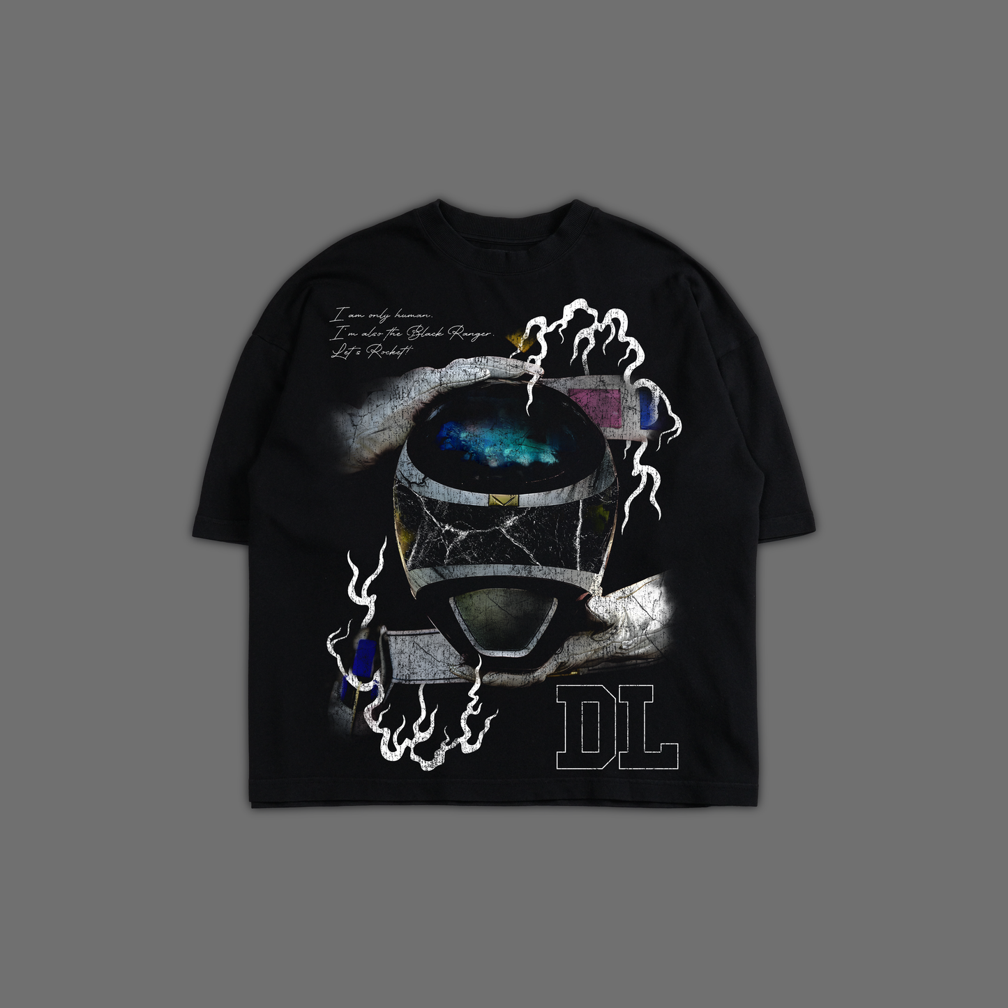 IN SPACE || BLACK RANGER 'LIMITED' OVERSIZED BOXY TERRY TEE IN BLACK