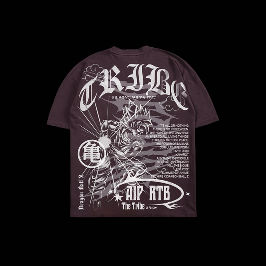 OVER 3,000 'YEAR 25' SUEDED TEE IN PLUM