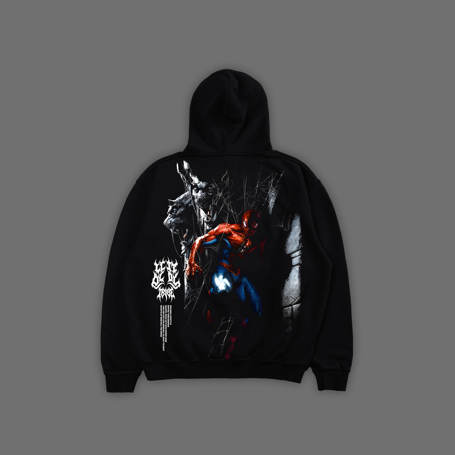 THE AMAZING SPIDER-MAN: GOBLIN'S VENGEANCE 'EXCLUSIVE' OVERSIZED FLEECE HOODIE IN BLACK
