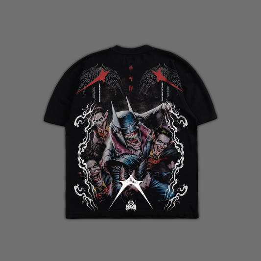 BATMAN WHO LAUGHS & ROBINS 'LIMITED' OVERSIZED TEE IN BLACK