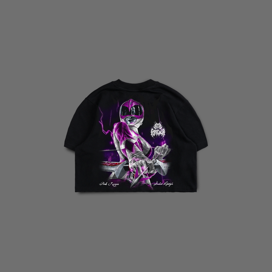 PINK RANGER 'ICON SERIES' BODY-CONTOUR CROP TOP IN SHADOW