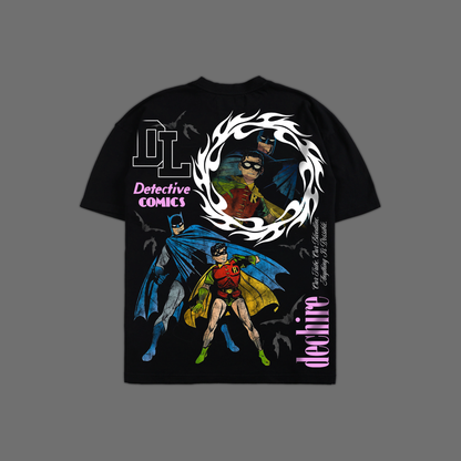 DETECTIVE COMICS '86 YEAR ANNIVERSARY' OVERSIZED TEE IN BLACK