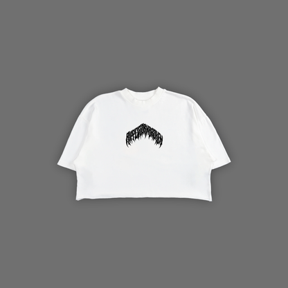 SAMURAI || SUPER SENTAI 'LIMITED' BODY-CONTOUR CROP TOP IN PEARL WHITE