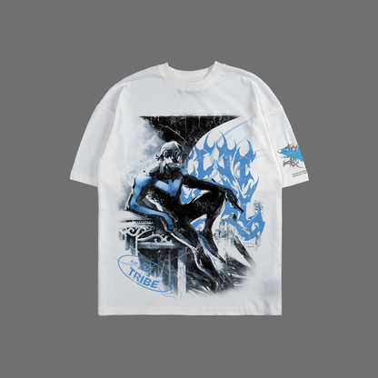 NIGHTWING 'COMIC PANEL EDITION' OS TEE IN WHITE