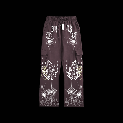 SPIDER-VERSE 'LIMITED' CARGO SWEATS IN BURGUNDY