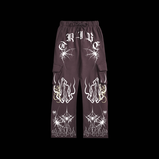 SPIDER-VERSE 'LIMITED' CARGO SWEATS IN BURGUNDY