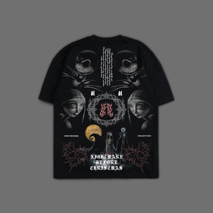 NIGHTMARE BEFORE CHRISTMAS '1 OF 200' FRENCH TERRY 40S OVERSIZED TEE IN MIDNIGHT BLACK