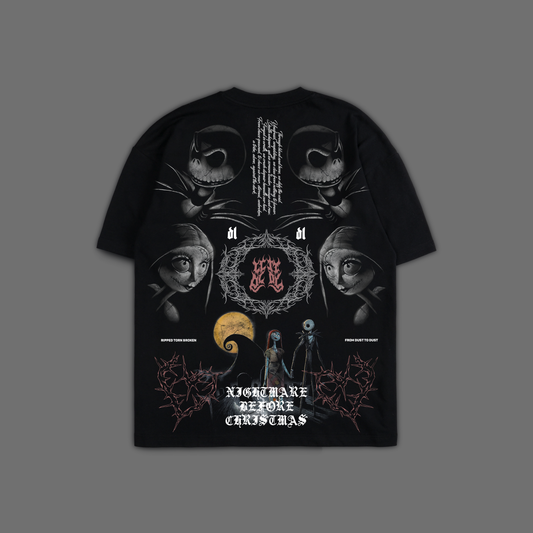 NIGHTMARE BEFORE CHRISTMAS '1 OF 200' FRENCH TERRY 40S OVERSIZED TEE IN MIDNIGHT BLACK