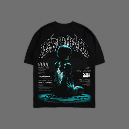 NETRUNNER 'LIMITED' OVERSIZED TEE IN BLACK