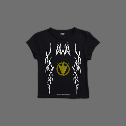 DINO THUNDER || BLACK RANGER 'CORE' BABY TEE IN BLACK