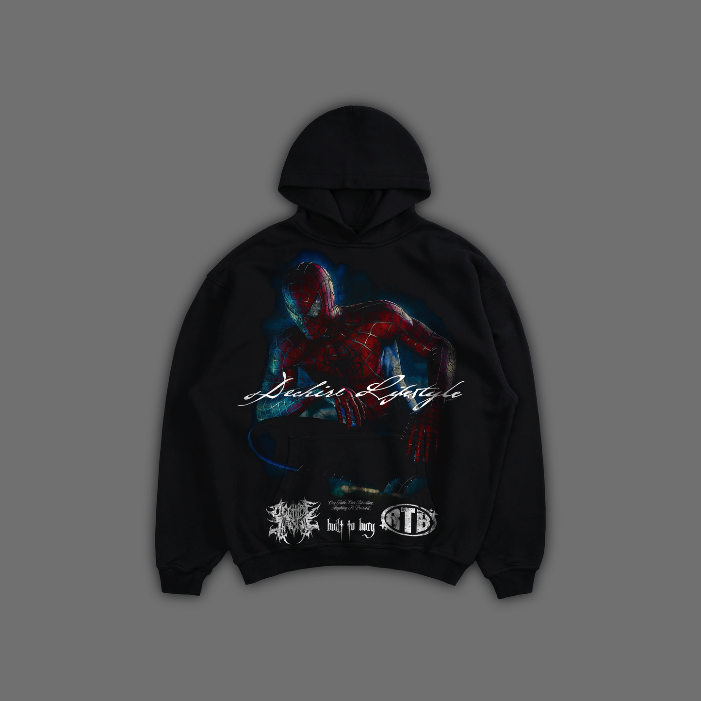 SPIDER-MAN (2002) TRIBUTE 'ULTRA HEAVYWEIGHT' OVERSIZED DS HOODIE IN SHADOW