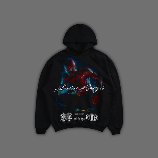 SPIDER-MAN (2002) TRIBUTE 'ULTRA HEAVYWEIGHT' OVERSIZED DS HOODIE IN SHADOW