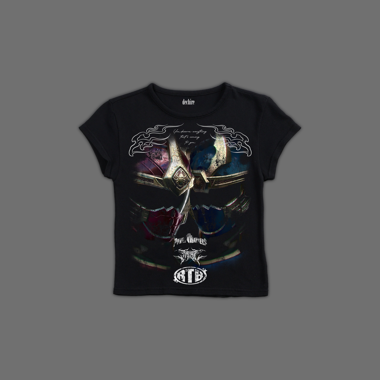 NINJA STORM ||THUNDER RANGERS 'CORE' BABY TEE IN BLACK