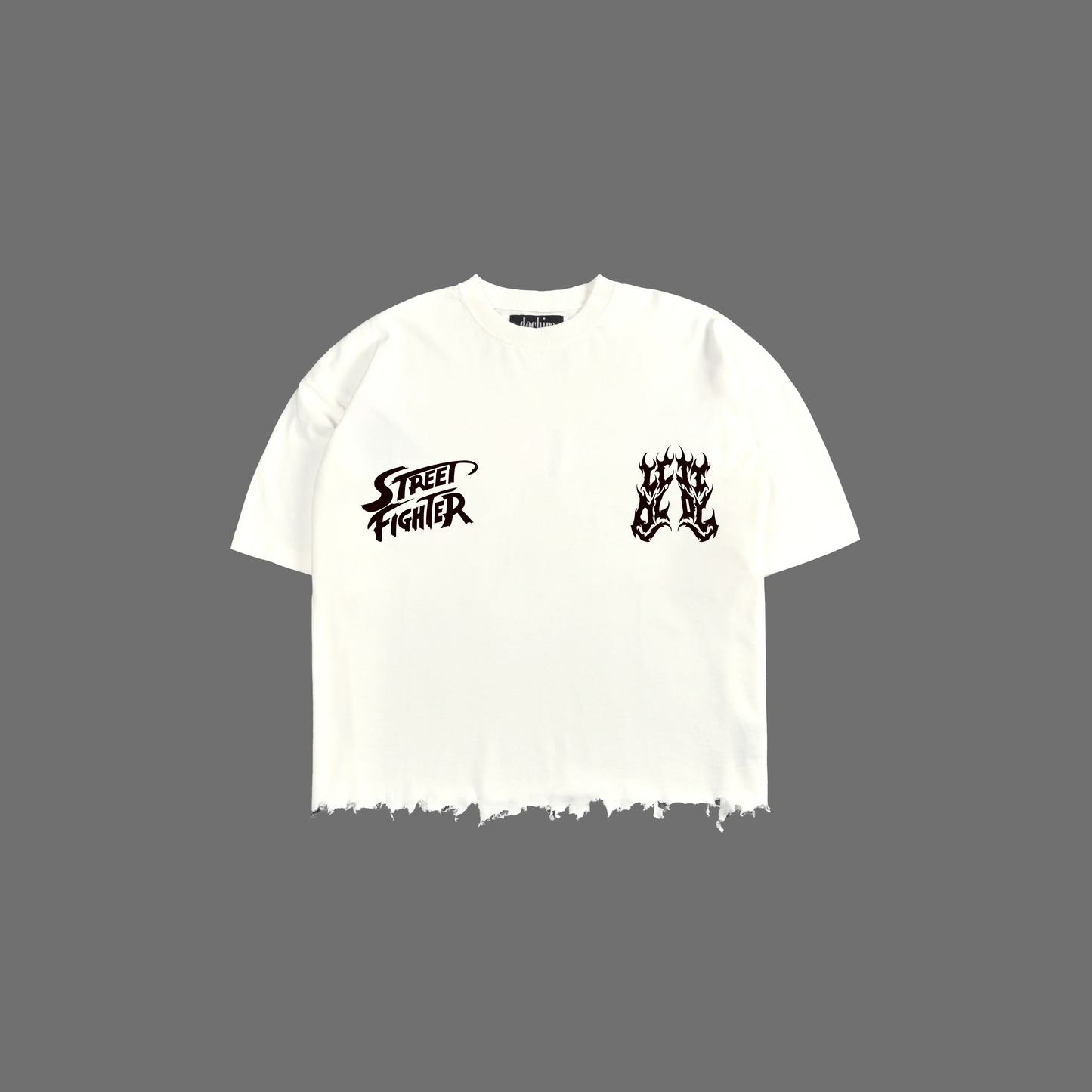 SF | CAMMY WHITE '1 OF 100' OVERSIZED BOXY GRUNGE CUT-OFF TEE