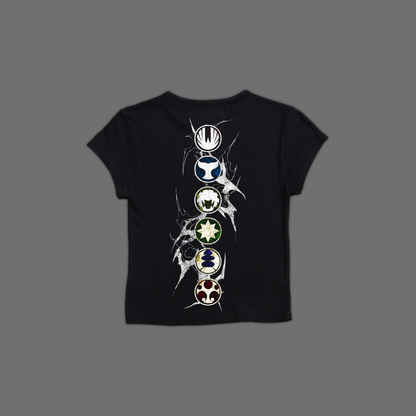NINJA STORM ||THUNDER RANGERS 'CORE' BABY TEE IN BLACK
