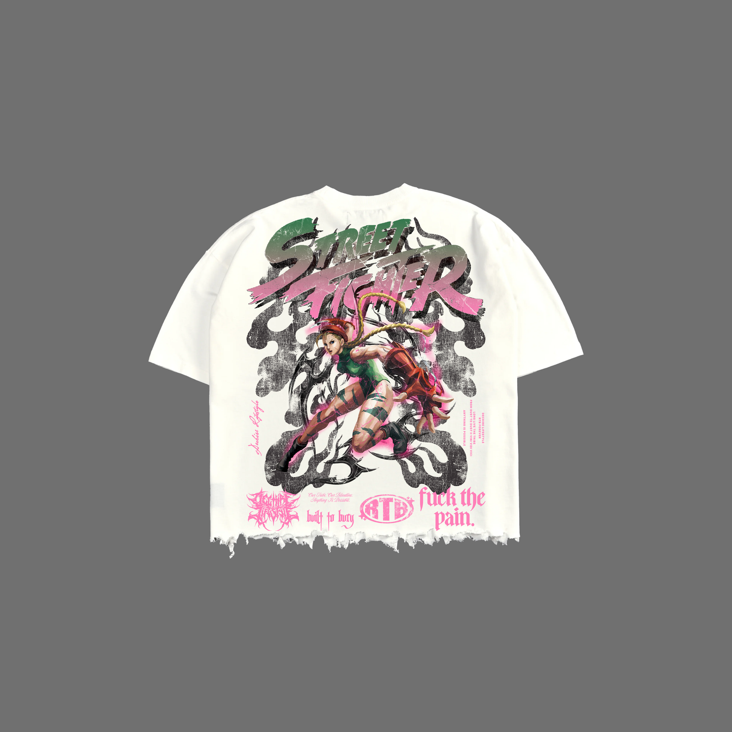 SF | CAMMY WHITE '1 OF 100' OVERSIZED BOXY GRUNGE CUT-OFF TEE