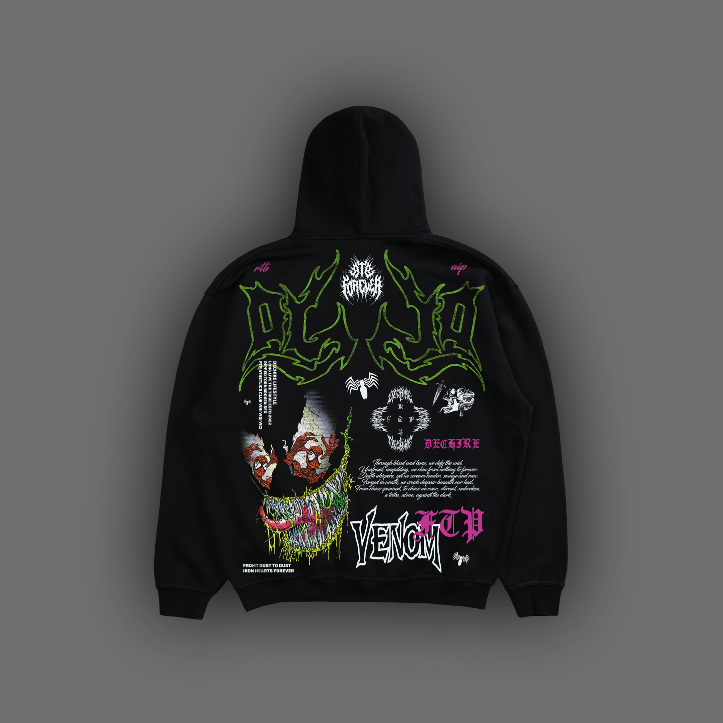 VENOM & SPIDEY | RETRO COMICS EDITION 'EXCLUSIVE' OVERSIZED FLEECE ZIP HOODIE