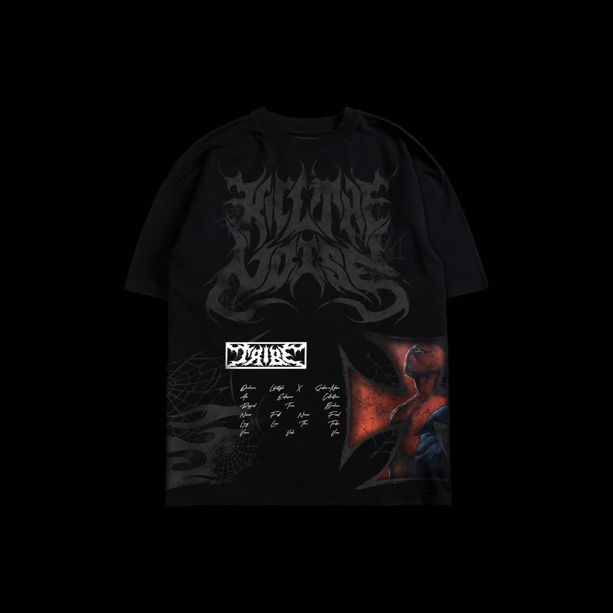 WITH GREAT POWER.. '1 OF 500 | DAY I' OS TEE IN BLACK