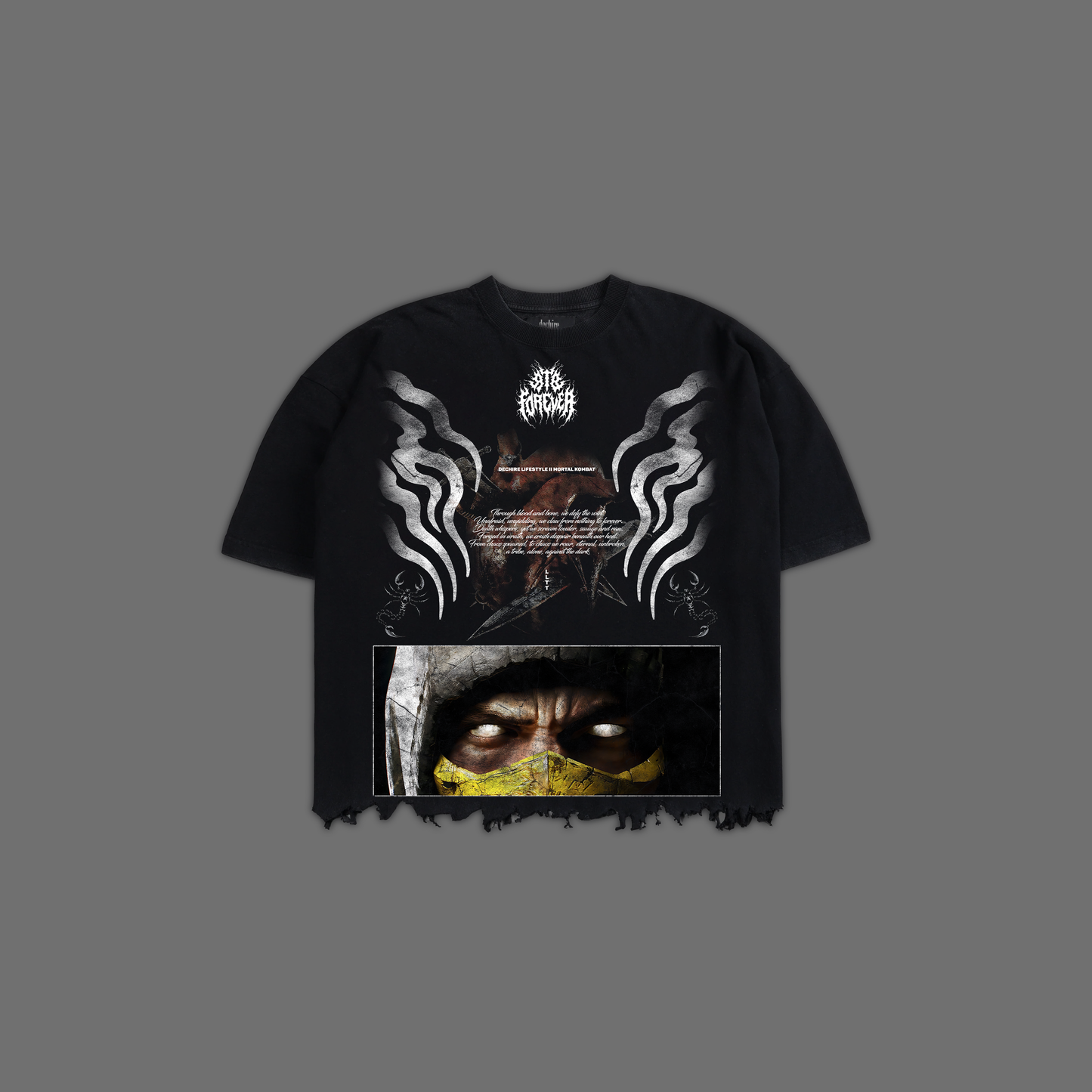 MK | SCORPION '1 OF 50' OVERSIZED BOXY GRUNGE TERRY CUT-OFF TEE
