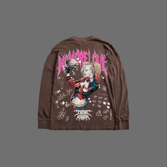 NO MORE LOVE | HARLEY QUINN 'HVYWT' L/S TEE IN BROWN