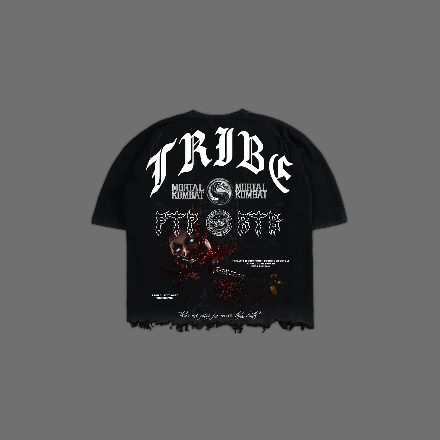 MK | SCORPION '1 OF 50' OVERSIZED BOXY GRUNGE TERRY CUT-OFF TEE