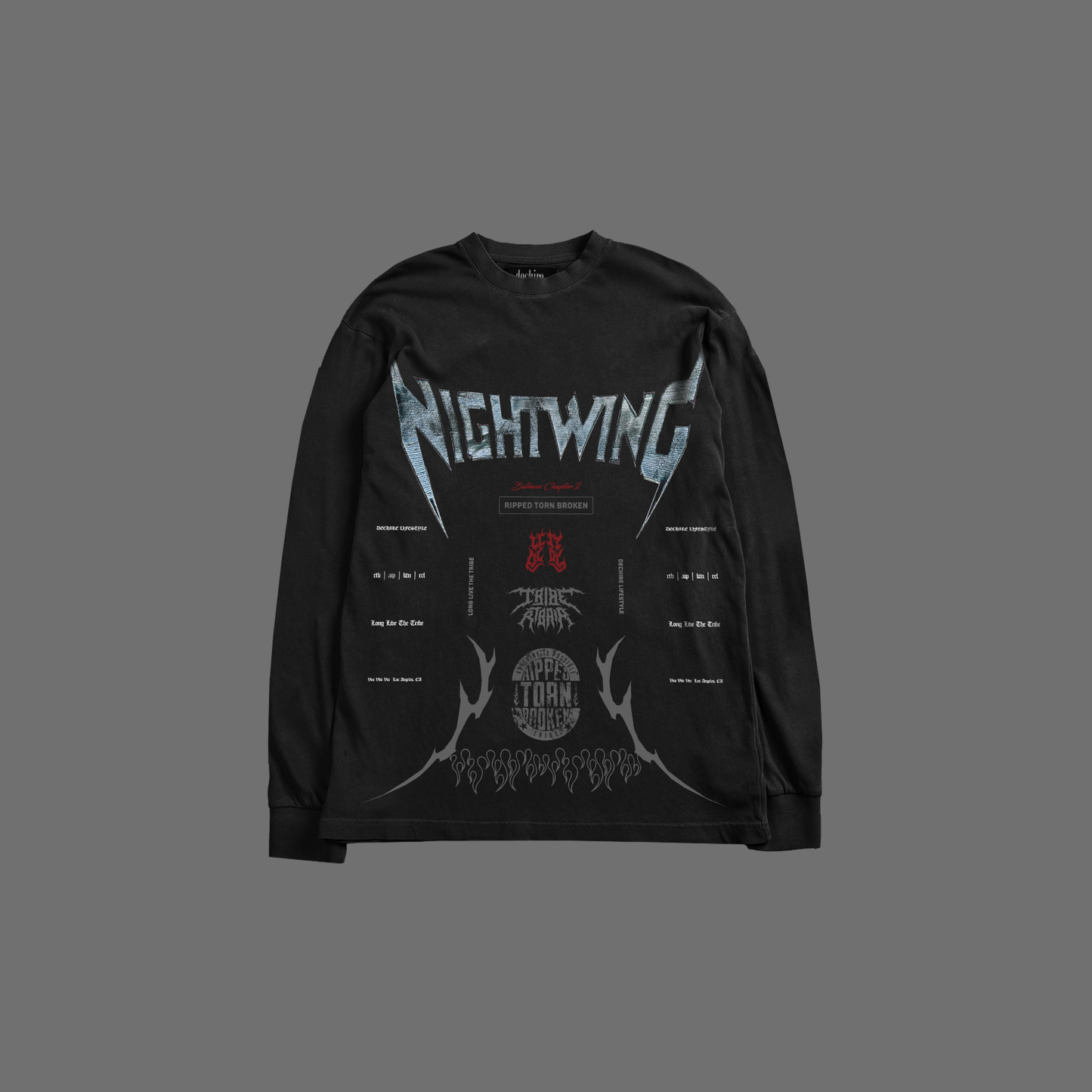 NIGHTWING 52 'HVYWT' L/S TEE IN BLACK