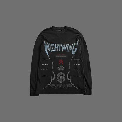 NIGHTWING 52 'HVYWT' L/S TEE IN BLACK