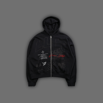 THE BAT & THE CAT 'LIMITED' OVERSIZED FLEECE ZIP HOODIE