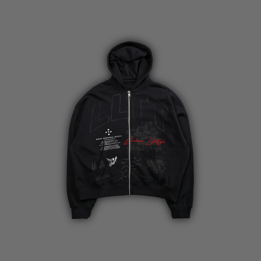 THE BAT & THE CAT 'LIMITED' OVERSIZED FLEECE ZIP HOODIE