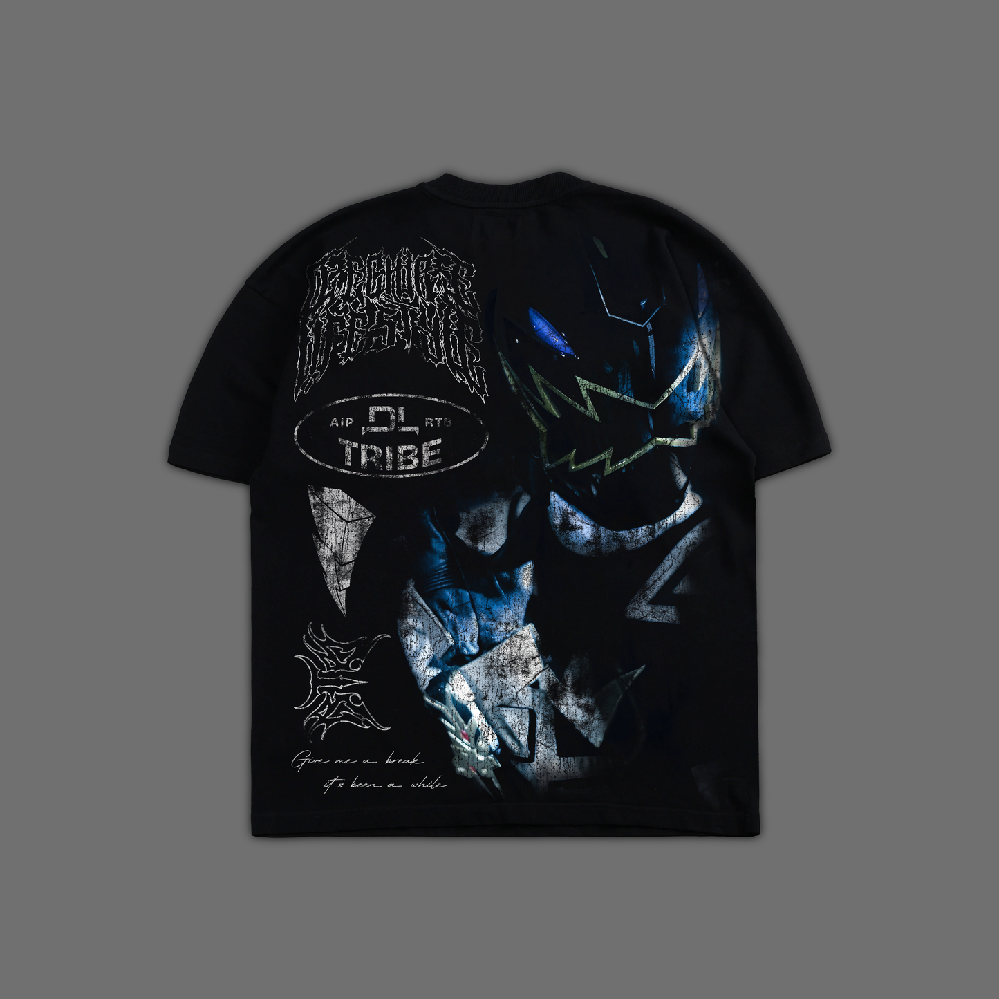 DINO THUNDER || BLACK RANGER 'ICON SERIES' OVERSIZED TEE IN BLACK