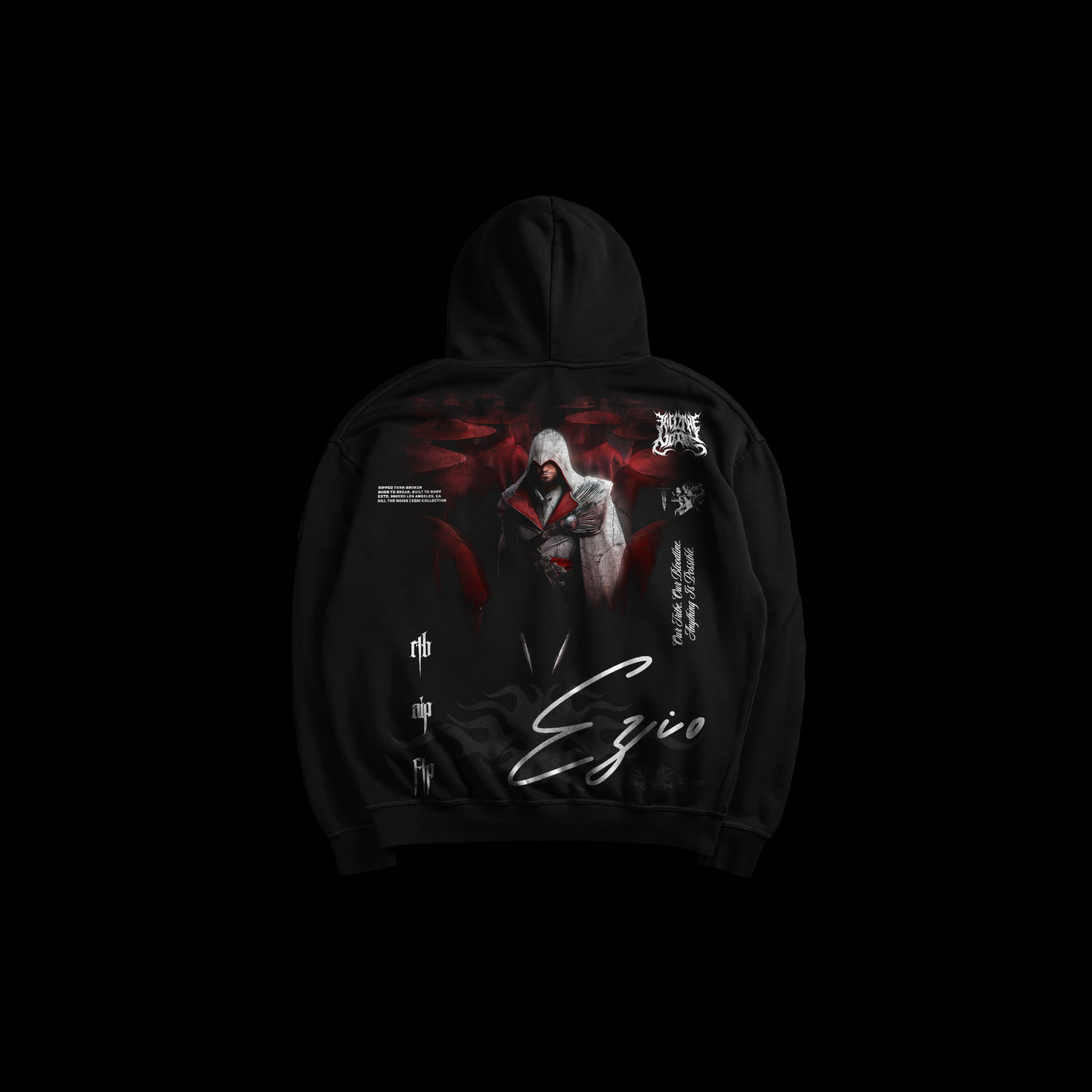 AC | EZIO COLLECTION 'LIMITED' OVERSIZED HOODIE IN BLACK