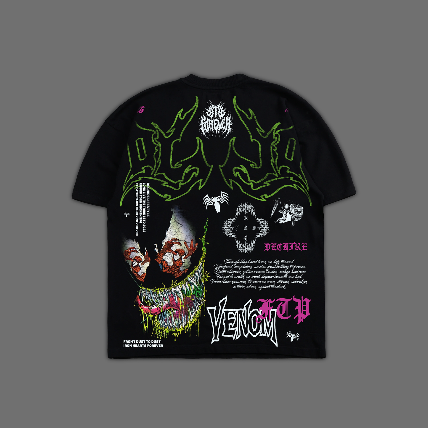 VENOM & SPIDEY | RETRO COMICS EDITION 'EXCLUSIVE' OVERSIZED TEE IN BLACK