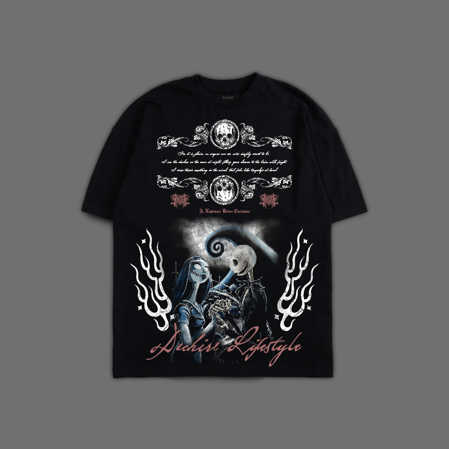 NIGHTMARE BEFORE CHRISTMAS '1 OF 200' FRENCH TERRY 40S OVERSIZED TEE IN MIDNIGHT BLACK