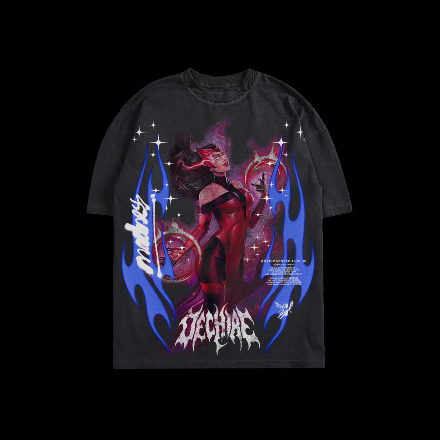 SCARLET WITCH | QUEEN OF CHAOS 'LIMITED' OS TEE IN BLACK & GRAY