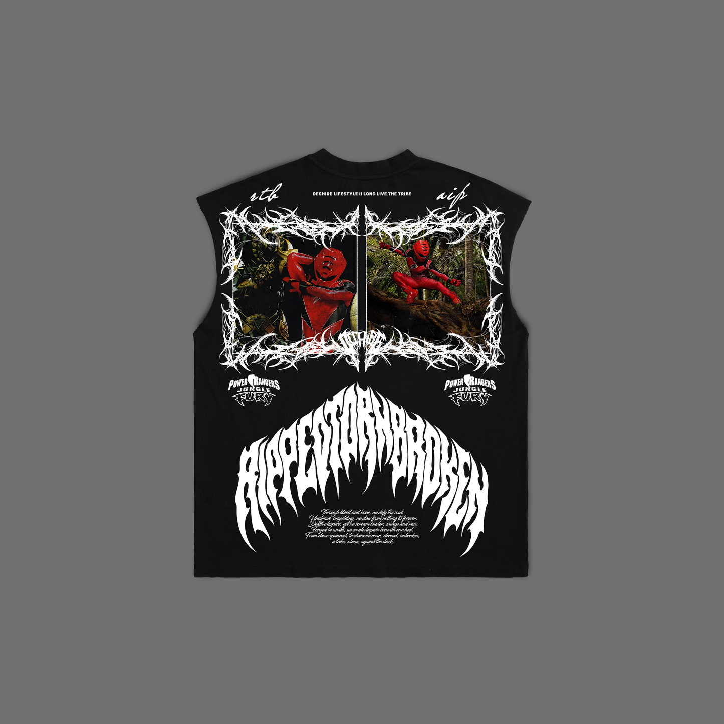 JUNGLE FURY || RED RANGER MUSCLE TEE IN BLACK