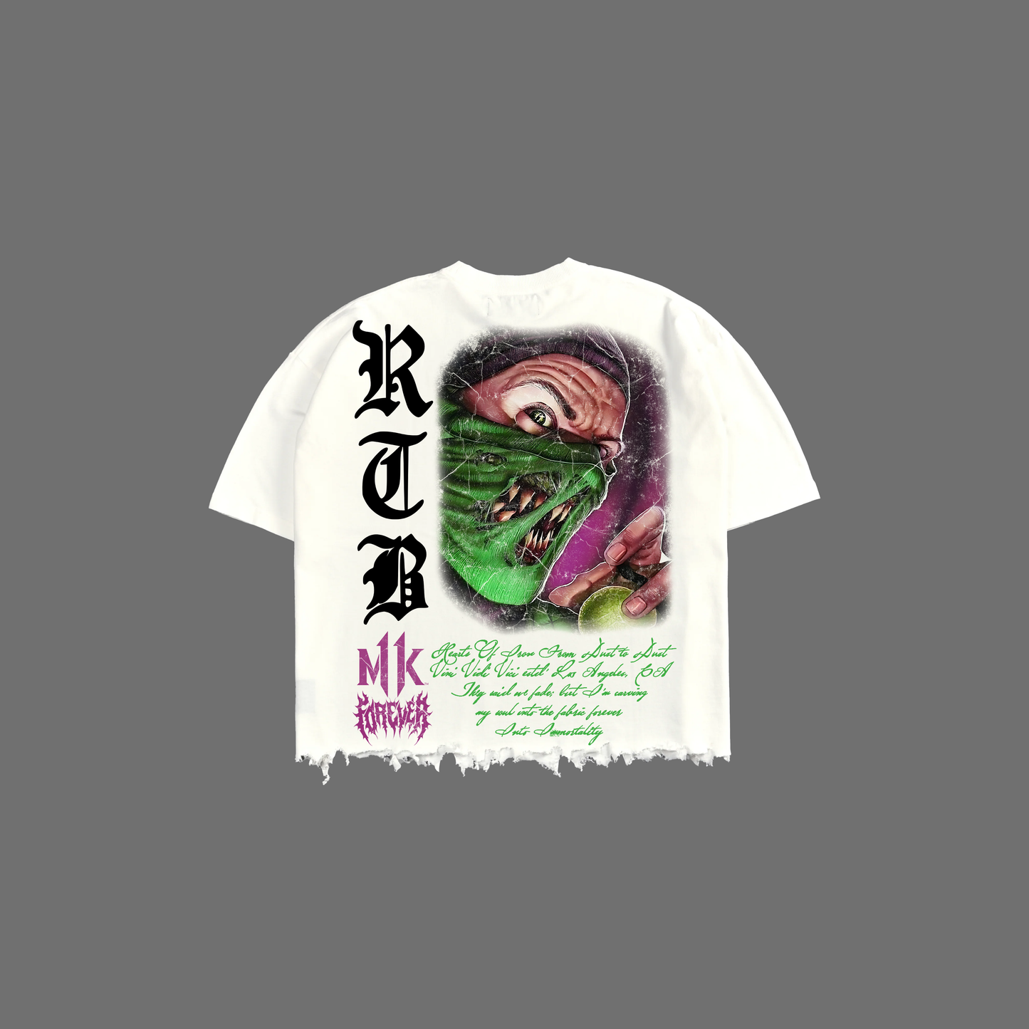 MK | REPTILE '1 OF 100' OVERSIZED BOXY GRUNGE TERRY CUT-OFF TEE