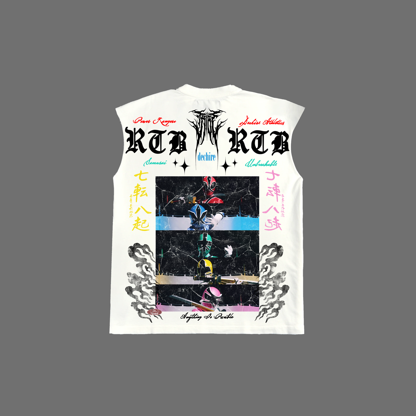 SAMURAI || SUPER SENTAI (REVERSED) MUSCLE TEE IN BLACK
