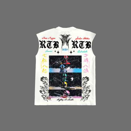 SAMURAI || SUPER SENTAI (REVERSED) MUSCLE TEE IN BLACK