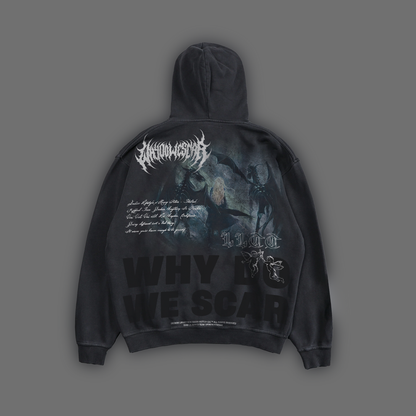 LUNA & THE THESTRALS 'LIMITED' OS RETRO HOODIE IN WASHED BLACK