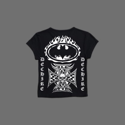 FALL OF GOTHAM 'CORE' DL FEMME BABY TEE IN BLACK