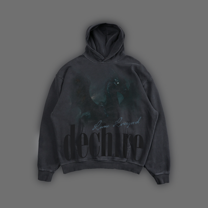 LUNA & THE THESTRALS 'LIMITED' OS RETRO HOODIE IN WASHED BLACK