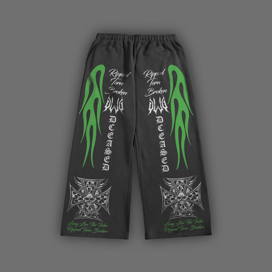 'DCEASED' WIDE LEG LOUNGE SWEATS IN GRAY