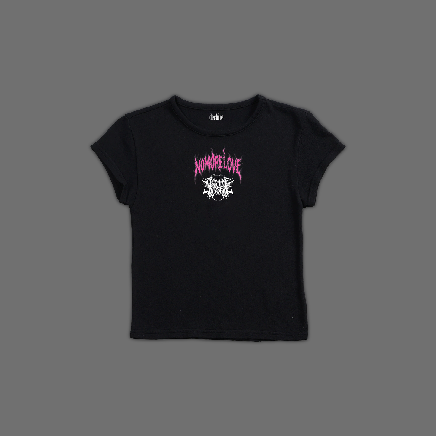 NO MORE LOVE 'CORE' DL FEMME BABY TEE IN BLACK
