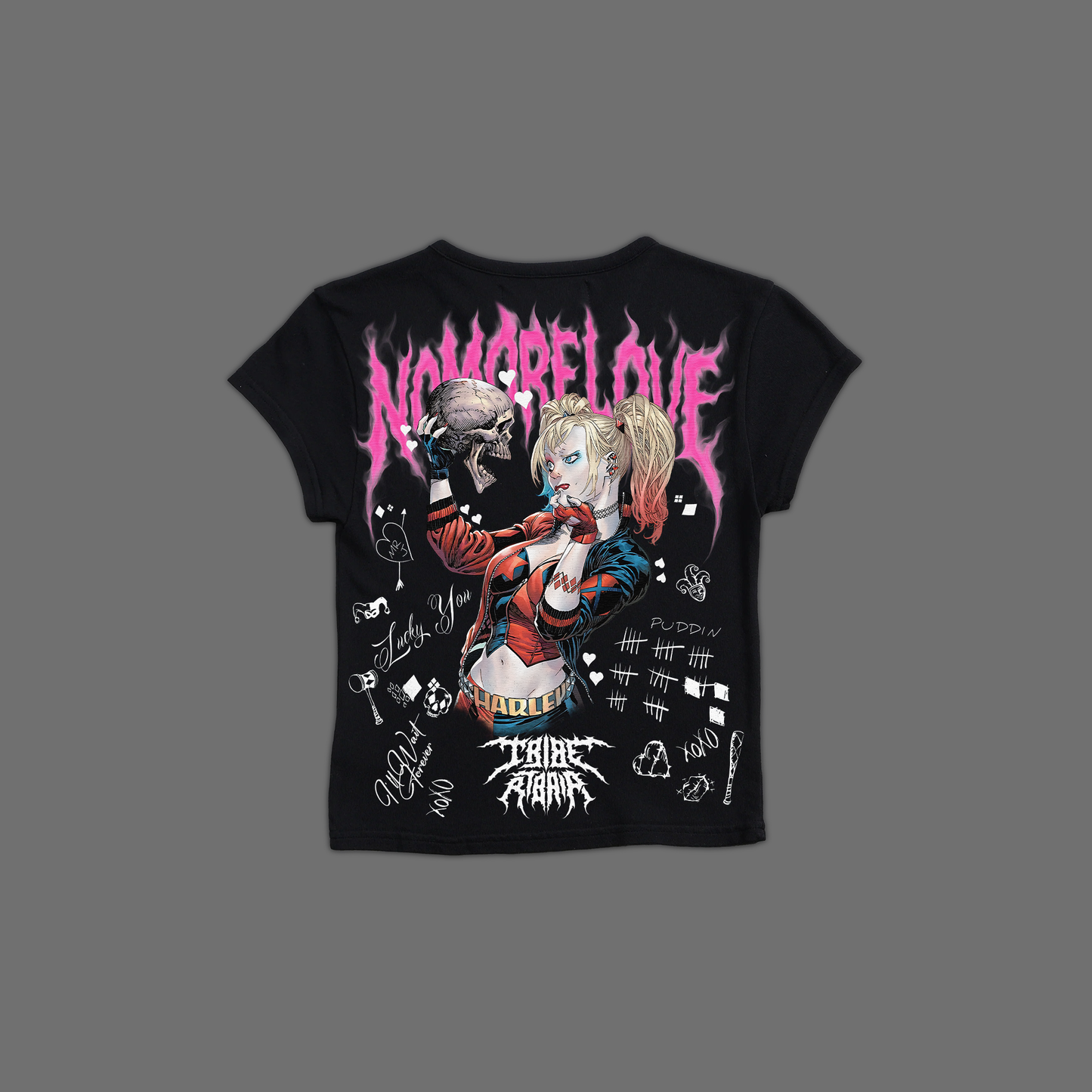NO MORE LOVE 'CORE' DL FEMME BABY TEE IN BLACK
