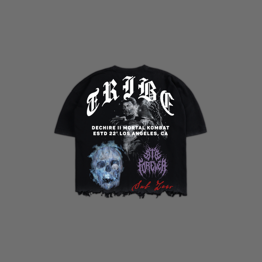 MK | SUB ZERO V2 '1 OF 50' OVERSIZED BOXY GRUNGE TERRY CUT-OFF TEE