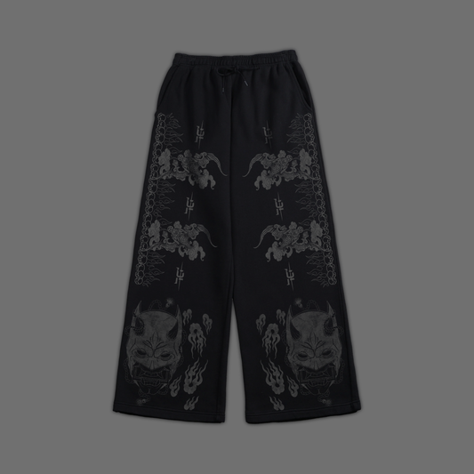 'lá mort | METAL KNIGHTS TBWL' WIDE LEG LOUNGE SWEATS IN BLACK