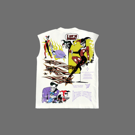 JOKER & HARLEY | RCL '97 SERIES' MUSCLE TEE IN WHITE