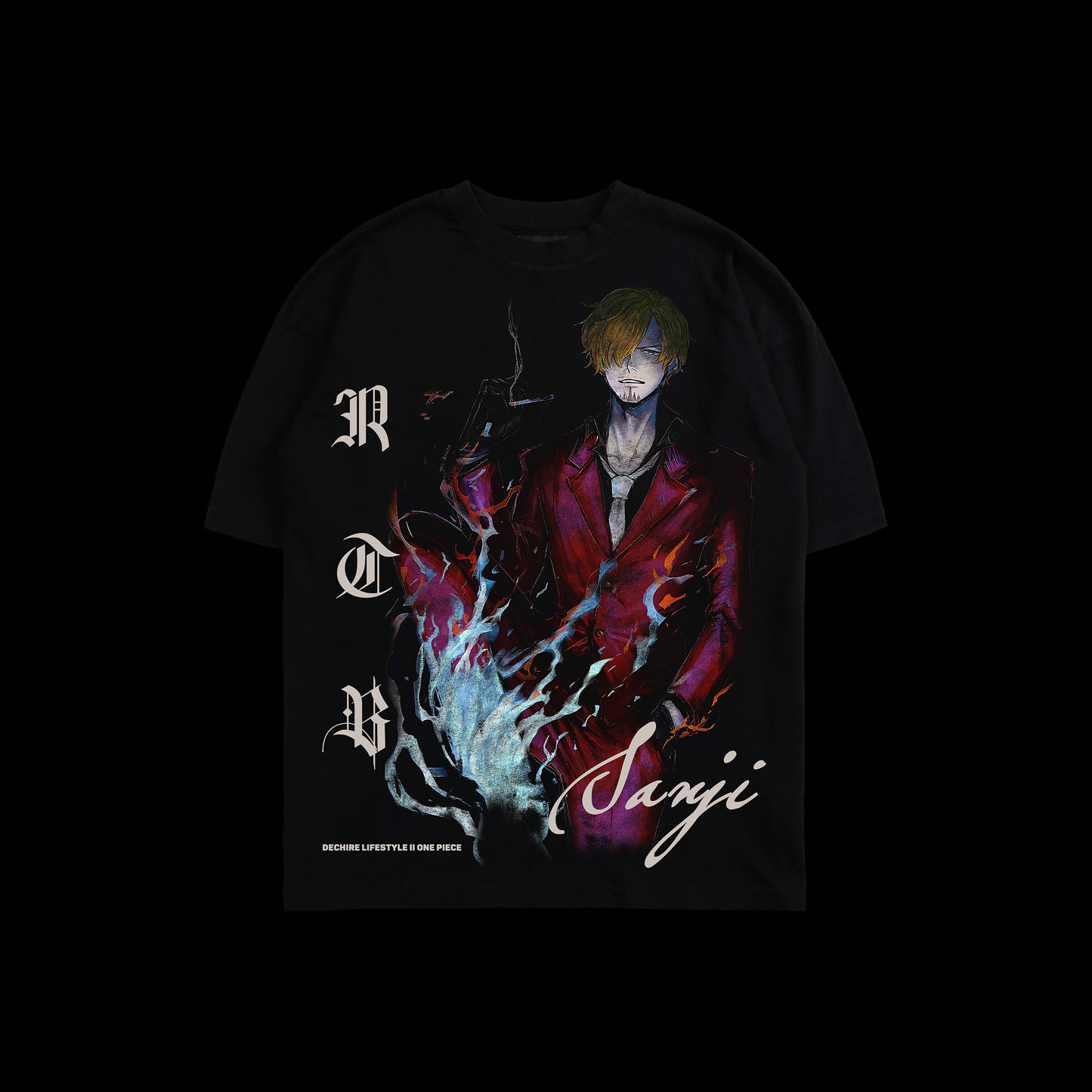 SANJI THE BLACK LEG 'YEAR 25' OS TEE IN BLACK